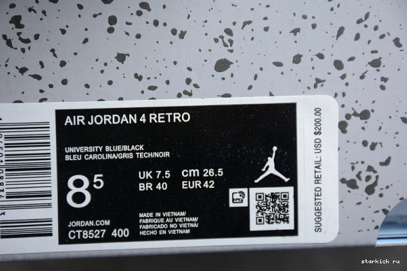 Jordan 4 CT8527-400 CT8527-400 Retro University Blue Air 0301